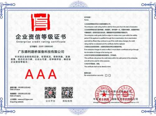 企业资信等级证书